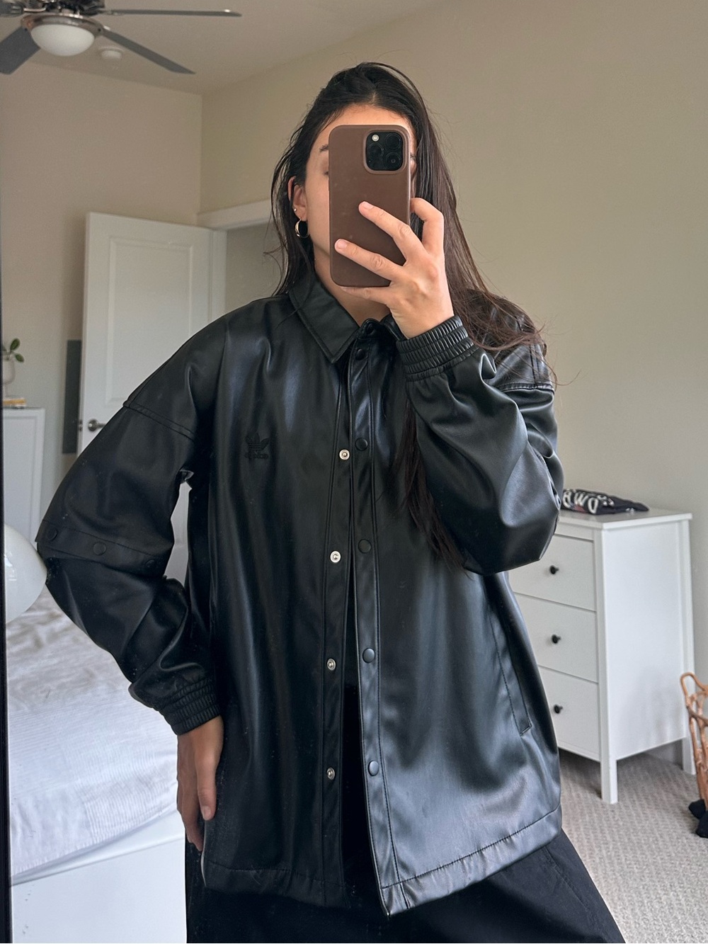 Adidas originals fake leather overshirt - Picture 8 of 8
